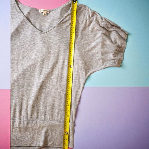 Zenana Outfitters Heather Gray Batwing Sleeve Knit Top–Soft Stretchy Lounge Fit - Picture 5 of 5